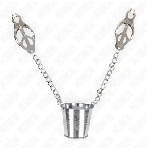 KINK - PINZAS PARA PEZONES CON CUBO PLATEADO