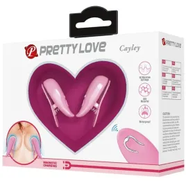 PRETTY LOVE - CAILEY NIPPLE CLAMPS 10 VIBRATIONS REMOTE CONTROL PINK