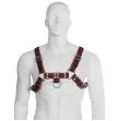 LEATHER BODY - HARNAIS CHAÎNE III NOIR - ROUGE LEATHER BODY - HARNAIS CHAÎNE III NOIR - ROUGE