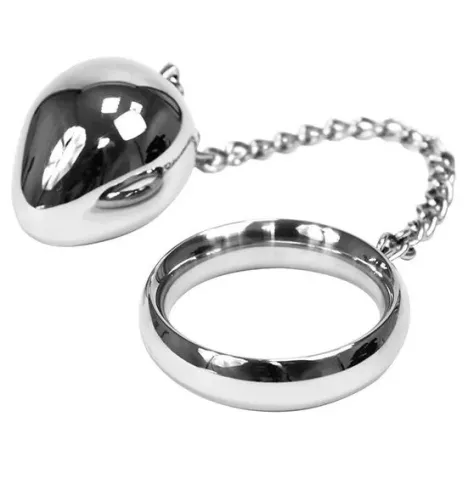 METAL HARD - ANELLO COCK 45MM CATENA CON SFERA IN METALLO
