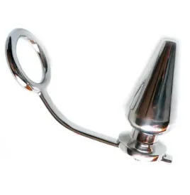METAL HARD - ANELLO IN ACCIAIO DURO CON TAPPO ANALE 45 X 50 MM