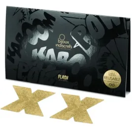 BIJOUX INDISCRETS - FLASH CROSS GOLD NIPPLE COVERS