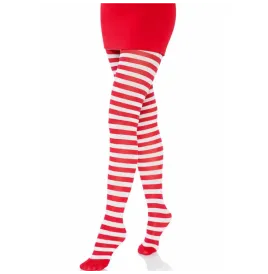 LEG AVENUE - COLLANT A RIGHE BIANCO-ROSSO