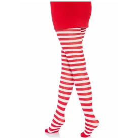LEG AVENUE - COLLANT A RIGHE BIANCO-ROSSO