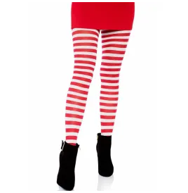 LEG AVENUE - COLLANT A RIGHE BIANCO-ROSSO