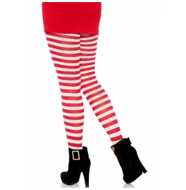 LEG AVENUE - COLLANT A RIGHE BIANCO-ROSSO