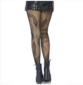LEG AVENUE - CALZE A RETE SERPENTI NERE