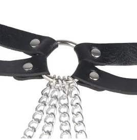 SUBBLIME - CHAINE BAGUE CUIR CEINTURE NOIR TAILLE UNIQUE