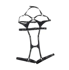 SUBBLIME - IMBRACATURA COMPLETA CON FIBBIE IN PELLE NERA TAGLIA UNICA