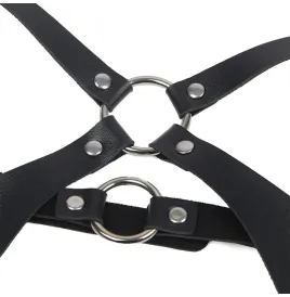SUBBLIME - IMBRACATURA COMPLETA CON FIBBIE IN PELLE NERA TAGLIA UNICA