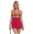 SUBBLIME - 954123 BABYDOLL AVEC DESSIN FLORAL ROUGE S-M SUBBLIME - 954123 BABYDOLL AVEC DESSIN FLORAL ROUGE S-M