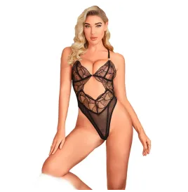 SUBBLIME - 955229 BODY TRASPARENTE CON PIZZO CAVATO NERO L-XL