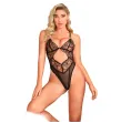 SUBBLIME - 955229 TRANSPARENT BODYSUIT WITH HOLLOW LACE BLACK L-XL SUBBLIME - 955229 TRANSPARENT BODYSUIT WITH HOLLOW LACE BLACK L-XL