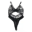 SUBBLIME - 955229 TRANSPARENT BODYSUIT WITH HOLLOW LACE BLACK L-XL SUBBLIME - 955229 TRANSPARENT BODYSUIT WITH HOLLOW LACE BLACK L-XL