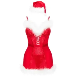 LIVCO CORSETTI FASHION - AGETHE LC 90607 CHEMISE THONG CHRISTMAS HAT L-XL