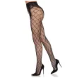 LEG AVENUE - 1966 NETZSTRUMPFHOSE MIT OFFENEM SCHRITT, SCHWARZ - EINHEITSGRÖSSE