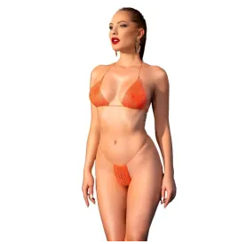 CHILIROSE - CR 4898 ORANGE STRASS BIKINI ONE SIZE