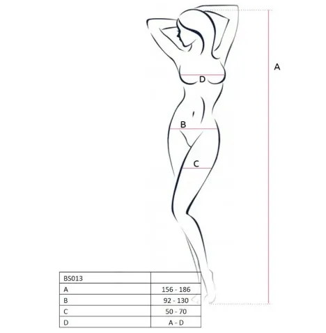 PASSION - WOMAN BS013 WHITE BODYSTOCKING ONE SIZE