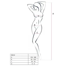 PASSION - WOMAN BS014 BODYSTOCKING ROJO TALLA ÚNICA