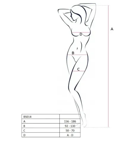 PASSION - WOMAN BS014 RED BODYSTOCKING ONE SIZE