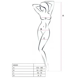 PASSION - WOMAN BS020 BODYSTOCKING BLANCO TALLA ÚNICA