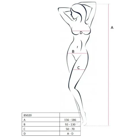 PASSION - WOMAN BS020 BODYSTOCKING BLANCO TALLA ÚNICA
