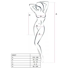 PASSION - WOMAN BS027 BODYSTOCKING ABITO ROSSO STILE TAGLIA UNICA