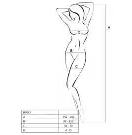 PASSION - WOMAN BS032 ROTER BODYSTOCKING, EINE GRÖSSE