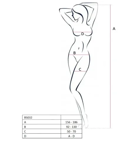 PASSION - WOMAN BS032 ROTER BODYSTOCKING, EINE GRÖSSE