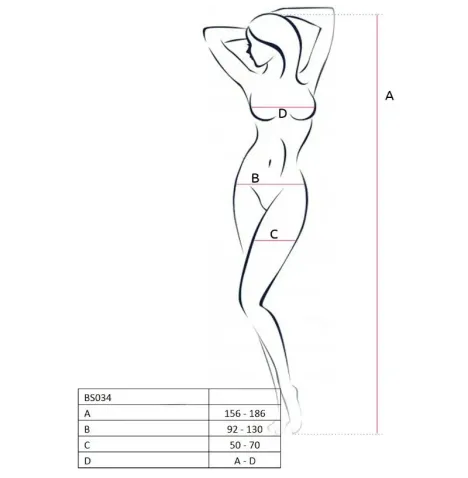 PASSION - WOMAN BS034 RED BODYSTOCKING ONE SIZE
