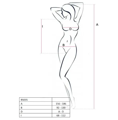 PASSION - WOMAN BS035 BODYSTOCKING BIANCO TAGLIA UNICA