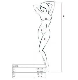 PASSION - WOMAN BS038 BODYSTOCKING BLANCO TALLA ÚNICA