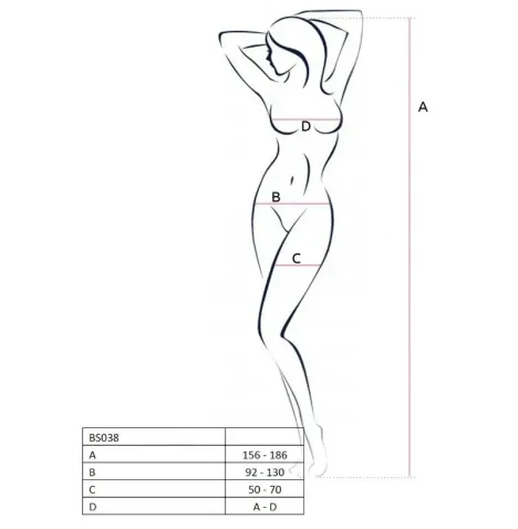 PASSION - WOMAN BS038 WHITE BODYSTOCKING ONE SIZE