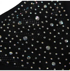 SUBBLIME - 952174 BODYSTOCKING RESILLE AVEC GANTS ET DIAMANTS NOIR TAILLE UNIQUE