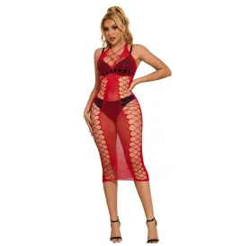 SUBBLIME - 952327 LANGES ROTES NETZ-KLEID EINE GRÖSSE