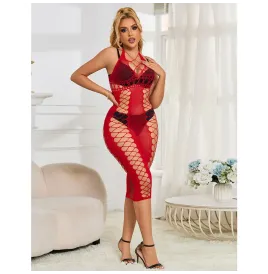 SUBBLIME - 952327 ROBE LONGUE RÉSEILLE ROUGE TAILLE UNIQUE
