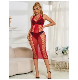 SUBBLIME - 952327 VESTITO LUNGO A RETE ROSSO TAGLIA UNICA