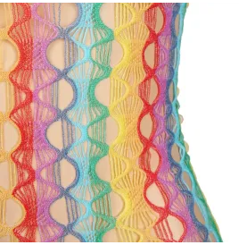 SUBBLIME - 952365 RAINBOW NETZ-KLEID MIT FREIEN SCHULTERN EINE GRÖSSE