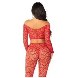 LEG AVENUE - CROP TOP BAS ROUGE TAILLE UNIQUE
