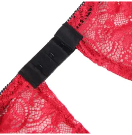 SUBBLIME - 953898 SET 3 PIEZAS ENCAJE Y SATEN ROJO S-M