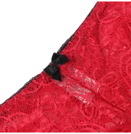 SUBBLIME - 953904 SET 3 PIEZAS ENCAJE Y SATEN ROJO L-XL