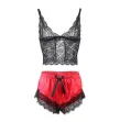 SUBBLIME - 953959 LÄSSIGE SEIDENNACHTHEMD SPITZENHOSE SCHWARZ-ROT S-M SUBBLIME - 953959 LÄSSIGE SEIDENNACHTHEMD SPITZENHOSE SCHWARZ-ROT S-M