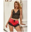 SUBBLIME - 953959 LÄSSIGE SEIDENNACHTHEMD SPITZENHOSE SCHWARZ-ROT S-M SUBBLIME - 953959 LÄSSIGE SEIDENNACHTHEMD SPITZENHOSE SCHWARZ-ROT S-M