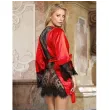 SUBBLIME - 954017 SPITZEN-UNTERHEMD MIT TRANSPARENTEM RÜCKEN UND STRING, ROT-SCHWARZ, S-M SUBBLIME - 954017 SPITZEN-UNTERHEMD MIT TRANSPARENTEM RÜCKEN UND STRING, ROT-SCHWARZ, S-M