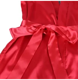 SUBBLIME - 954024 SPITZEN-UNTERHEMD MIT TRANSPARENTEM RÜCKEN UND STRING, ROT-SCHWARZ, L-XL