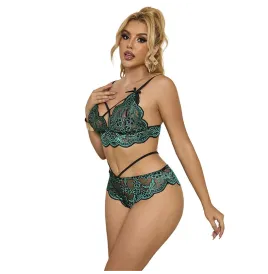 SUBBLIME - 954086 BRA PANTIES LACE GREEN S-M