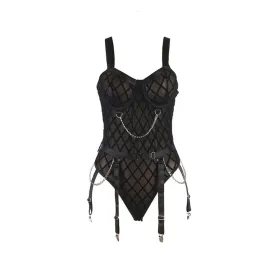 SUBBLIME - 954277 BODY CON CADENAS LIGUEROS NEGRO L-XL