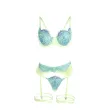SUBBLIME - 955328 BH-SET MIT SPITZE UND STRUMPFBAND GRÜN UND BLAU L-XL SUBBLIME - 955328 BH-SET MIT SPITZE UND STRUMPFBAND GRÜN UND BLAU L-XL