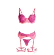 SUBBLIME - 955359 BH-SET MIT SPITZE UND STRUMPFBÄNDERN ROSA UND LILA S-M SUBBLIME - 955359 BH-SET MIT SPITZE UND STRUMPFBÄNDERN ROSA UND LILA S-M