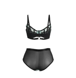 SUBBLIME - 955564 CONJUNTO SUJETADOR CON CREMALLERA DE MALLA DE CHAROL VERDE L-XL